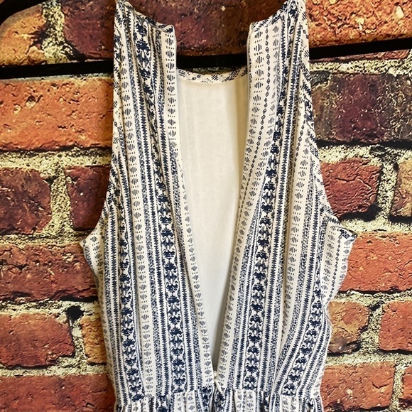 Daniel Rainn White & Navy Halter Maxi Dress Size S - Picture 11 of 13